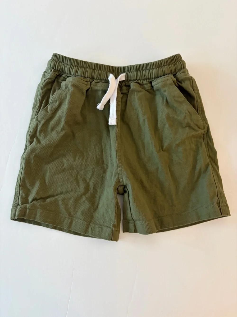 Olive And Scout Boys Dark Green Cotton Shorts Elastic Waistband 6Y